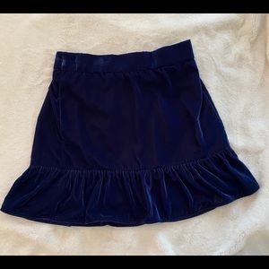 🎄🎄🎄NWOT J.Crew Navy Blue Velvet Mini Skirt, Size XS